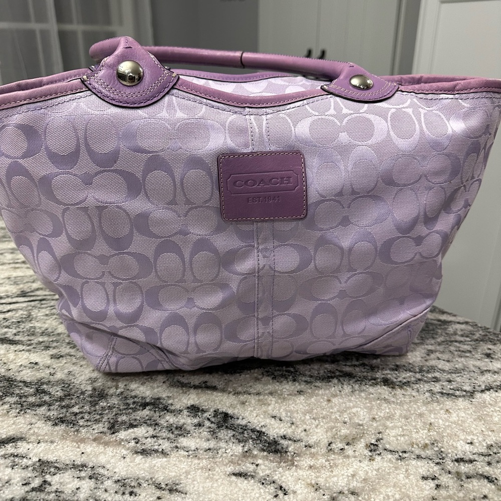 Coach Monogram Purple Tote